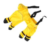 SOLUSTRE Bottes à Bretelles Jaune en Polyester pour Chien Imperméables avec Semelles Protectrices Antidérapantes pour Aventures Extérieures et
