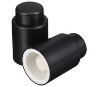 SOLUSTRE Bouchons de Vin Étanchéité à L'air 2pcs en Abs et Silicone sous Vide Noirs et Protection Sûre pour Conservation Longue pour Bouteilles de Vin