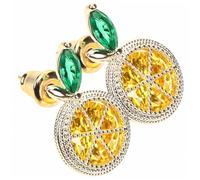 SOLUSTRE Boucles D’oreilles Citron Mignon, Bijoux D’oreille Fruités, Cristaux Brillants, Couleur Citron Jaune, Femme, Style Bohème Estival, Petites Gouttes Légères
