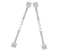 SOLUSTRE Boucles D'oreilles Confort pour en Acier Titane Piercing Industriel Design Élagnant 14g 38mm, 2pcs pour Tenues Décontractées et Fêtes