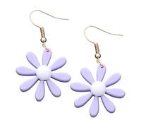 SOLUSTRE Boucles D'oreilles Look Décontracté Quotidien de Marguerite Pourpre en Acrylique Fermeture, Confortables à Porter