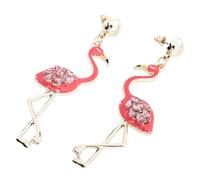 SOLUSTRE Boucles D'oreilles Pendantes Flamant Rose, Bijoux Femme, Résine Colorée, Légères, pour Soirée et Présent, Taille Unique Couleur Aléatoire