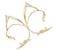 SOLUSTRE Boucles Oreilles Manchettes Géométriques Légères Doré Design Ajouré Elfique pour Femme Accessoires Élégants et Confortables