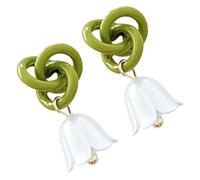 SOLUSTRE Boucles Oreilles Pendantes Fleurs de Muguet Légères Alliage Élégantes et Polyvalentes pour Femmes Accessoires de Mode Raffinés Au Style Délicat