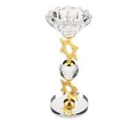 SOLUSTRE Bougeoir de Table Étoile à Six Branches en Cristal et Métal | Décor Vintage Doré, Réfracte la Lumière, Ambiance Festive pour Bureau et Table