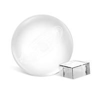 SOLUSTRE Boule de Cristal Système Solaire avec Socle Cristal Clair Modèle Éducatif Décoratif pour Apprentissage Astronomique et Décoration Intérieure