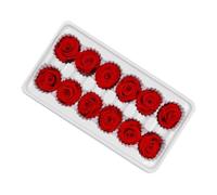 SOLUSTRE Bouquet de Roses Éternelles Rouges 12pcs en Plastique, Fleurs Décoratives Solide pour Décoration Romantique et Dîner de Saint-Valentin