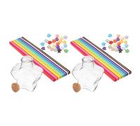 SOLUSTRE Bouteille à Souhaits en Plastique Transparent avec Couvercle, Set DIY avec Papier Origami Coloré, Récipient Décoratif Incassable pour Bouteilles de Dérive