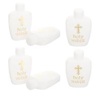 SOLUSTRE Bouteilles d'eau Bénite Étanches et Vides Lot de 6 en Plastique Blanc Capacité 100ml, pour Baptême et Exorcisme Religieux