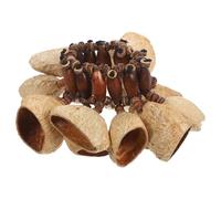 SOLUSTRE Bracelet de Africaine Son Clair Robuste Accessoire Artisanal Léger Hochet en Coquillages de Noix pour, Voyage et Musique en Plein Air