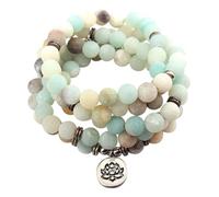 SOLUSTRE Bracelet et Collier Pierre Naturelle Perles Lotus pour Femme Bijoux Décoratifs Méditation et Tenue Quotidienne