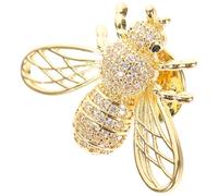 SOLUSTRE Broche Abeille en Cuivre Zircone, Petite Épinglette Dorée, Accessoire Vestimentaire Femme pour Pull et Veste, Broche Rétro Vintage, pour Tenue Quotidienne et Occasions Spéciales