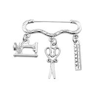 SOLUSTRE Broche Épingle Décorative Machine à Coudre pour Créatrice de Vêtements, Modèle Ciseaux en Métal Léger, Accessoire Mode pour Paquet, Paquet à Dos, Présent Couturière, Usage