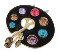 SOLUSTRE Broche pour Costumes et Occasions Spéciales pour Femmes Épingle Anti-exposition Élégante Palette de Peinture Unique en Alliage de Zinc et Cristaux