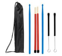 SOLUSTRE Brosse à Tambour en Fil D'acier Baguettes de Batterie en Érable, Kit Accessoires Percussion 4 Pièces avec Paquet de Rangement, pour Étudiants et Batteurs Professionnels, Usage