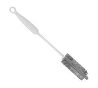 SOLUSTRE Brosse de Nettoyage pour Bouteille et Paille Silicone Brosse Longue Manche pour Verres Biberons et Tubes Nettoyage Sans Rayure Portable Gris