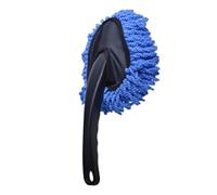 SOLUSTRE Brosse Dépoussiérante Voiture Bleue Manche Abs Microfibre Douce Absorbante et Portable pour Nettoyage Intérieur et Extérieur Auto avec Petite Brosse Amovible pour Lavage Cirage et