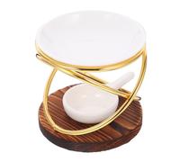 SOLUSTRE Brûleur Céramique pour Bougie Chauffe Plat avec Base et Support Diffuseur Dhuile Essentielle Chaleur pour Décoration Maison et Bureau