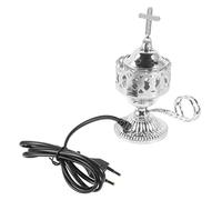 SOLUSTRE Brûleur Électrique Style Moyen Orient Argenté Décoration Intérieure pour Maison et Bureau et Créatif Cadeau