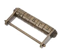 SOLUSTRE Cadenas à Code Vintage Style Chinois, Cadenas en Alliage de Zinc Solide, Grand Modèle pour Boîte à Bijoux, Serrure Sculptée à L'ancienne, Verrouillage Sécurisé par Mot de Passe,