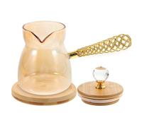 SOLUSTRE Cafetière en Verre Résistant la Chaleur 350ml avec Poignée Latérale Ergonomique pour Maison et Bureau Style Vintage Élégant Multifonctionnelle