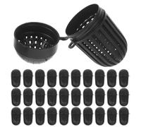 SOLUSTRE Cage à Appâts en Plastique Noir 40pcs pour Pêche en Étang et Lac, Mini Piège pour Stockage et Alimentation Contrôlée des Appâts Vivants