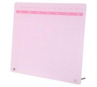SOLUSTRE Calendrier de Bureau Surface de Planification Claire Effaçable à Sec en Acrylique avec Support Grille Mensuelle et Zone Mémo Réutilisable pour Table de Toilette Minimaliste
