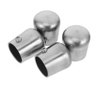 SOLUSTRE Capuchons de Main Courante en Acier Inoxydable Argenté, Lot de 4 Pièces, Protection et Sécurité pour Rampes D'escalier Rondes, Design Moderne pour Cottage et Escaliers