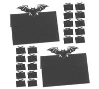 SOLUSTRE Cartes de Table gérer sièges 60 Forme Chauve-souris en Papier Noir Marque-places Élégants et Gothiques lors d'événements en Extérieur pour Fête Halloween pour
