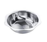 SOLUSTRE Casserole à Induction Pot Chaud Séparateur 32 Cm en Acier Inoxydable Ustensile de Cuisine Inox Marmite à Fondue Chinoise Double Compartiment pour Cuisson Familiale et Restaurant