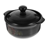 SOLUSTRE Casserole Céramique pour Soupe et Ragoût Pot Épais Résistant Chaleur pour Personnes Cuisine Au Feu Direct Ustensile Facile à Nettoyer pour Poulet Braisé et Riz
