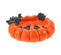 SOLUSTRE Cendrier d'halloween Tête de Citrouille en Résine Orange Décoratif et Pratique pour Maison et Bureau, Pièce Unique au Style Festif et Original