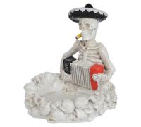 SOLUSTRE Cendrier en Résine Forme Crâne Décoratif, Coupe-Vent et Polyvalent, pour Décoration Halloween et Bureau Design Unique et Réaliste