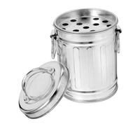 SOLUSTRE Cendrier Galvanisé avec Couvercle Mini Poubelle De Bureau pour Chevet Bureau Maison