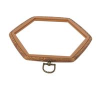 SOLUSTRE Cerceau de Broderie Hexagonal Imitation Bois Cadre Robuste Plastique PP pour Point de Croix DIY Accessoires de Couture