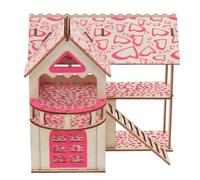 SOLUSTRE Château d'escalade Double Étage Hamster Échelle en pour Bois à Ronger et Accessoire de pour Cage Petits Rongeurs