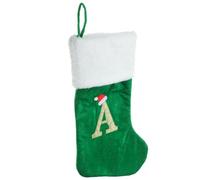 SOLUSTRE Chaussette de Noël Décorative Verte à Suspendre Motif Lettre Cadeau de Noël pour Fête et Décoration Sapin Ambiance Festive et