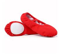 SOLUSTRE Chaussures de Ballet à Semelle Souple Rouge pour Danse Yoga et Ballet sans Lacets Confortables et Antidérapantes pour Filles et Femmes