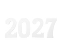 SOLUSTRE Chiffres Décoratifs 2027 en Bois Blanc pour Table et Étagère | Finition Mate Lisse, Lot de Trois Formes 2, 0 et 7, Usage Fête et Photo