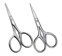 SOLUSTRE Ciseaux à Sourcils Toilettage Précis 2 Pièces en Acier Inoxydable et Design Ergonomique Prise Confortable pour Usage Quotidien