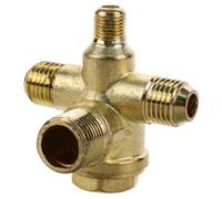 SOLUSTRE Clapet Anti-Retour Double Tube 4 Voies en Bronze Soudé Raccord Pneumatique 10X14X14X16 MM Accessoire Compresseur d'Air Connecteur Pression Air pour Compresseur sans Huile