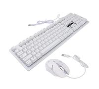SOLUSTRE Clavier Et Souris USB Lumineux pour Gamer, Ensemble Filaire Mécanique, Couleur Blanche, Adapté pour Maison Et Bureau, Matériel Solide, Design Suspendu Innovant