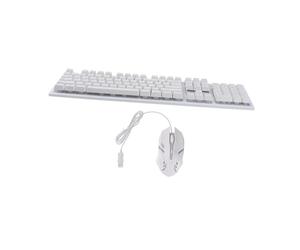 SOLUSTRE Clavier Et Souris USB Lumineux pour Gamer, Ensemble Filaire Mécanique, Couleur Blanche, Adapté pour Maison Et Bureau, Matériel Solide, Design Suspendu Innovant