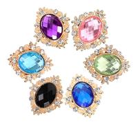 SOLUSTRE Clips pour Talons D'escarpins en Alliage Léger Pierres en Verre, Surface Lisse et Design Unique, pour Fête de Fin D'année, Lot de 6 Pièces