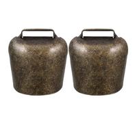 SOLUSTRE Cloche à Suspendre en Fer pour Vache et Mouton, 2 Pièces, Style Élégant et Luxe, Poids 62g, Décoration Ferme et Sonnette D'alarme Bronze