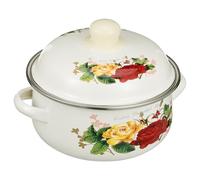 SOLUSTRE Cocotte Émail à Fond Plat Marmite à Soupe à Double Anse Compatible Gaz et Électrique pour Cuisson Traditionnelle et Facile