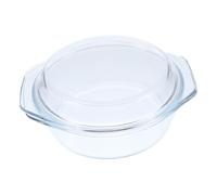 SOLUSTRE Cocotte Verre avec Couvercle et Poignées Bol Micro Ondes Clair Plat Cuisson Pratique pour Repas Au Four et Travail Cuisine Maison