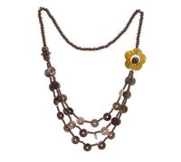 SOLUSTRE Collier Femme Style Bohème Rétro Coquille de Noyer Tressé Main avec Perles Bois pour Plage et Fête