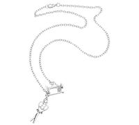 SOLUSTRE Collier Pendentif Ciseaux Vintage Créatif en Alliage Argenté, Collier pour Femme Passionnée de Couture, Accessoire Mode pour Anniversaire et Fête, Design Mini Machine à Coudre