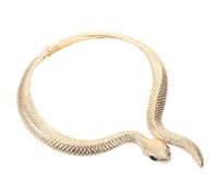 SOLUSTRE Collier Ras-du-cou Serpent Vintage Doré, Collier Plastron Serpent en Métal Doré, Bijou Femme pour Fête Halloween et Soirée Costumée, Décoration de Cou Élégante